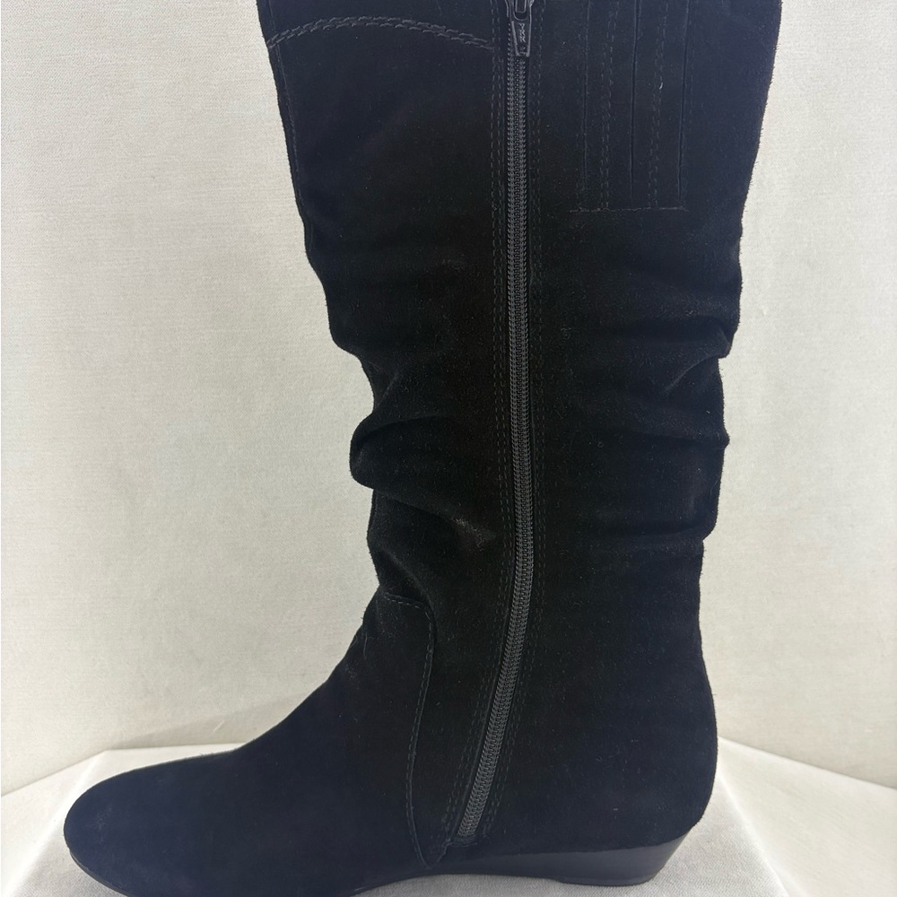 ARRAY Dixie Black suede Slouch Mid-Calf Heel Boot… - image 3